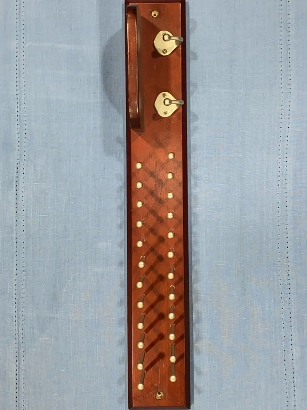 Vintage Lord & Taylor Wooden Wall Mount Tie/Belt Rack with Valet Ledge